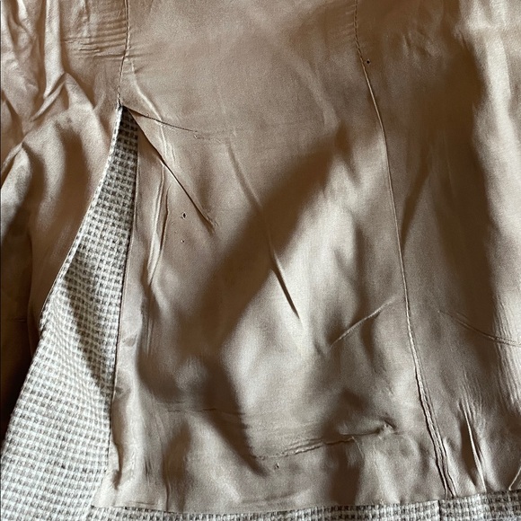 Vintage Evan Picone 100% Wool One-Button Blazer Beige Check Size 4 Made In USA - Picture 7 of 7